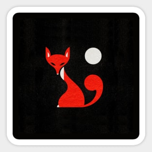 Fox and Moon Sticker